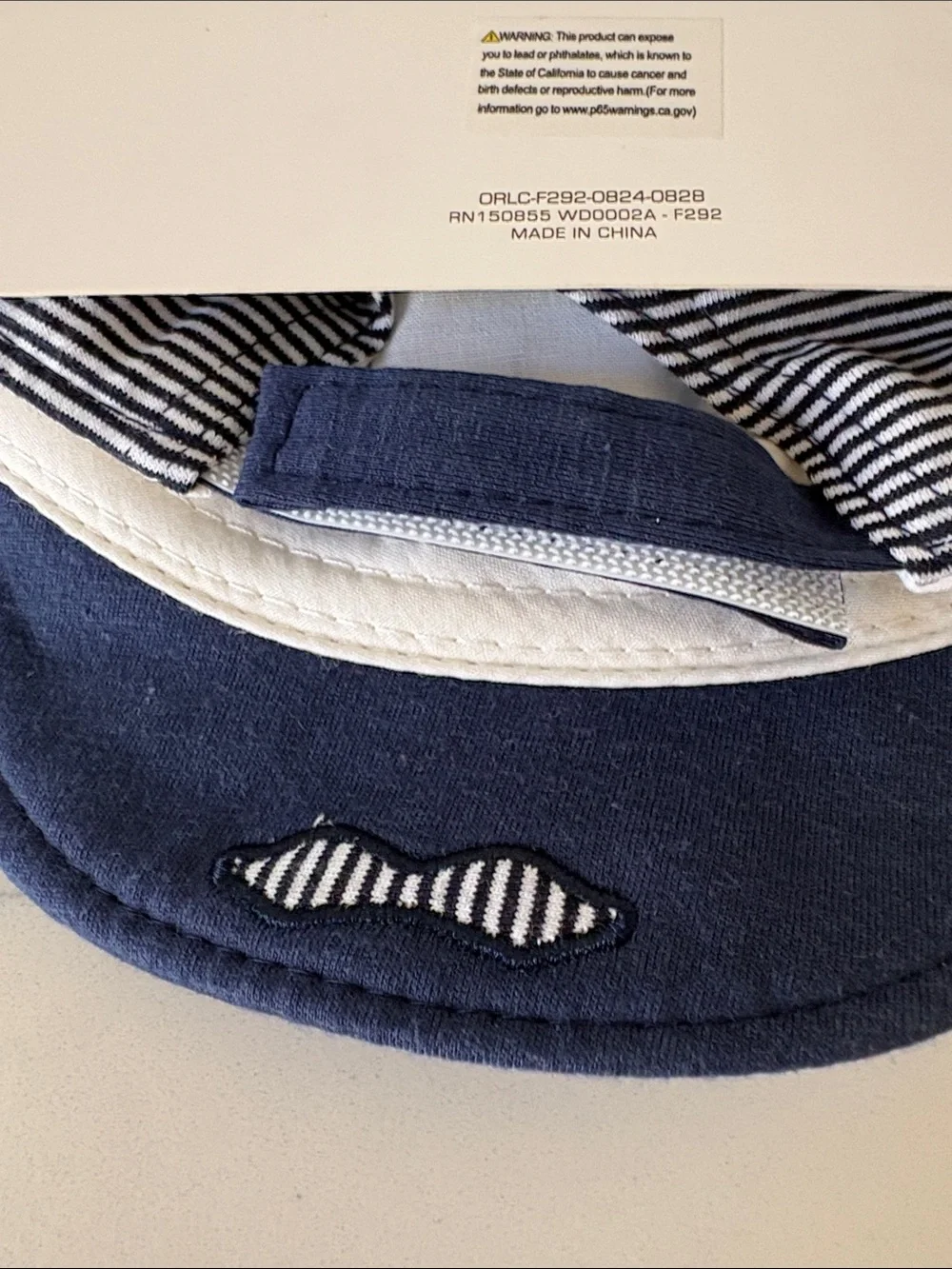 Striped Navy Bear Sun Cap with Matching Sunglasses